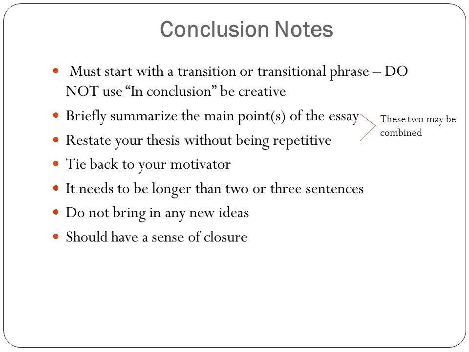 how to start a conclusion examples